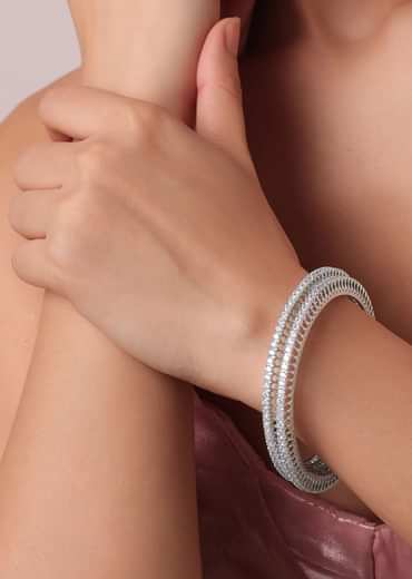 92.5 Sterling Silver Bangles Set of 2
