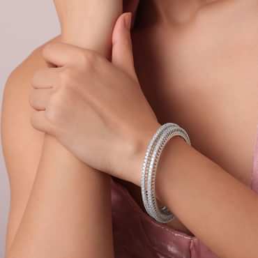 92.5 Sterling Silver Bangles Set of 2