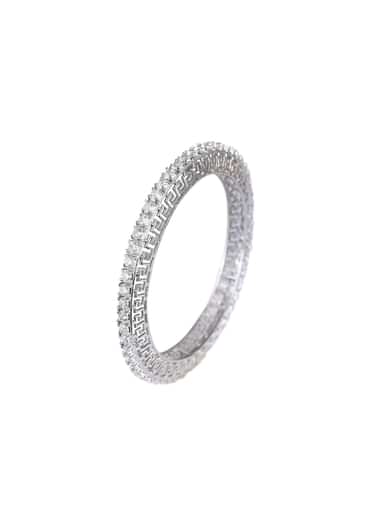 92.5 Sterling Silver Zirconia Bangles Set of 2