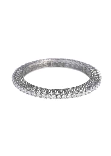 92.5 Sterling Silver Zirconia Bangles Set of 2