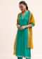 Aqua Green Cotton Silk Kurta Set With Dupatta