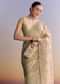 Beige Crush Tissue Saree With Multitech Embroidery