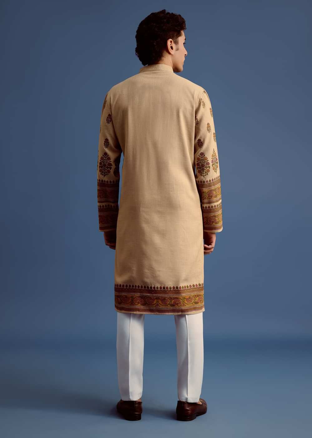 Beige Hand Block Printed Kurta Set