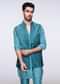 Blue Ombre Hand Embroidered Bandi And Kurta Set