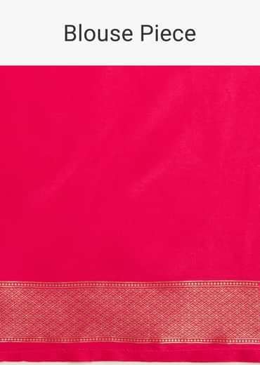 Fusia Pink Dola Silk Saree With Woven Floral Motifs