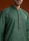 Green Banarasi Silk Kurta Pant Set