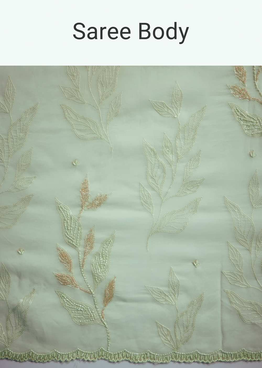 Light Green Georgette Saree With Cutdana And Bead Embroidery