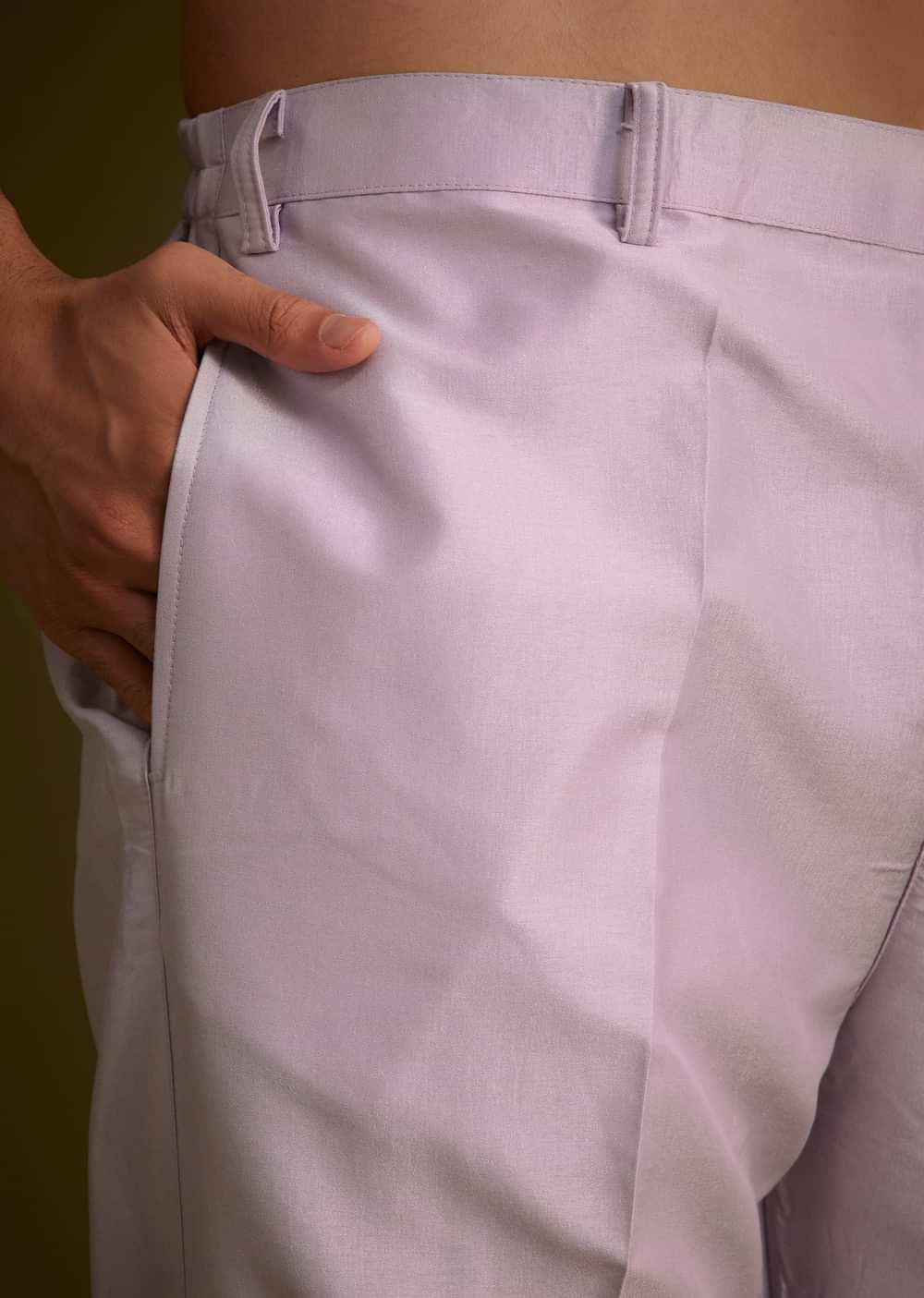 Light Lilac Cotton Silk Jacket Set With Floral Sequin Butti Embroidery