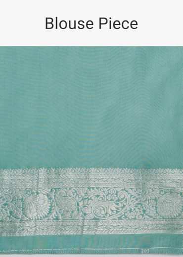 Marine Blue Woven Saree In Dola Silk And Silver Weave