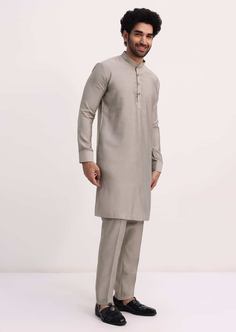 Multicolour Self Work Kurta Jacket Set