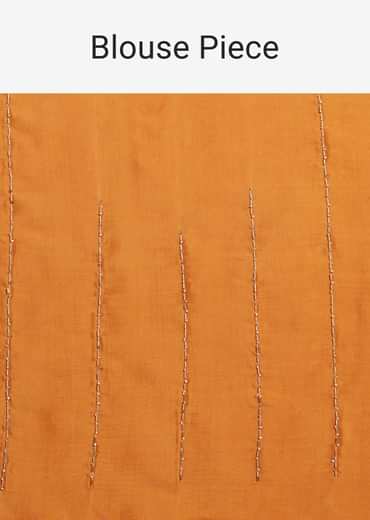 Ombre Orange Jacquard Saree With Cutdana And Stone Embroidery