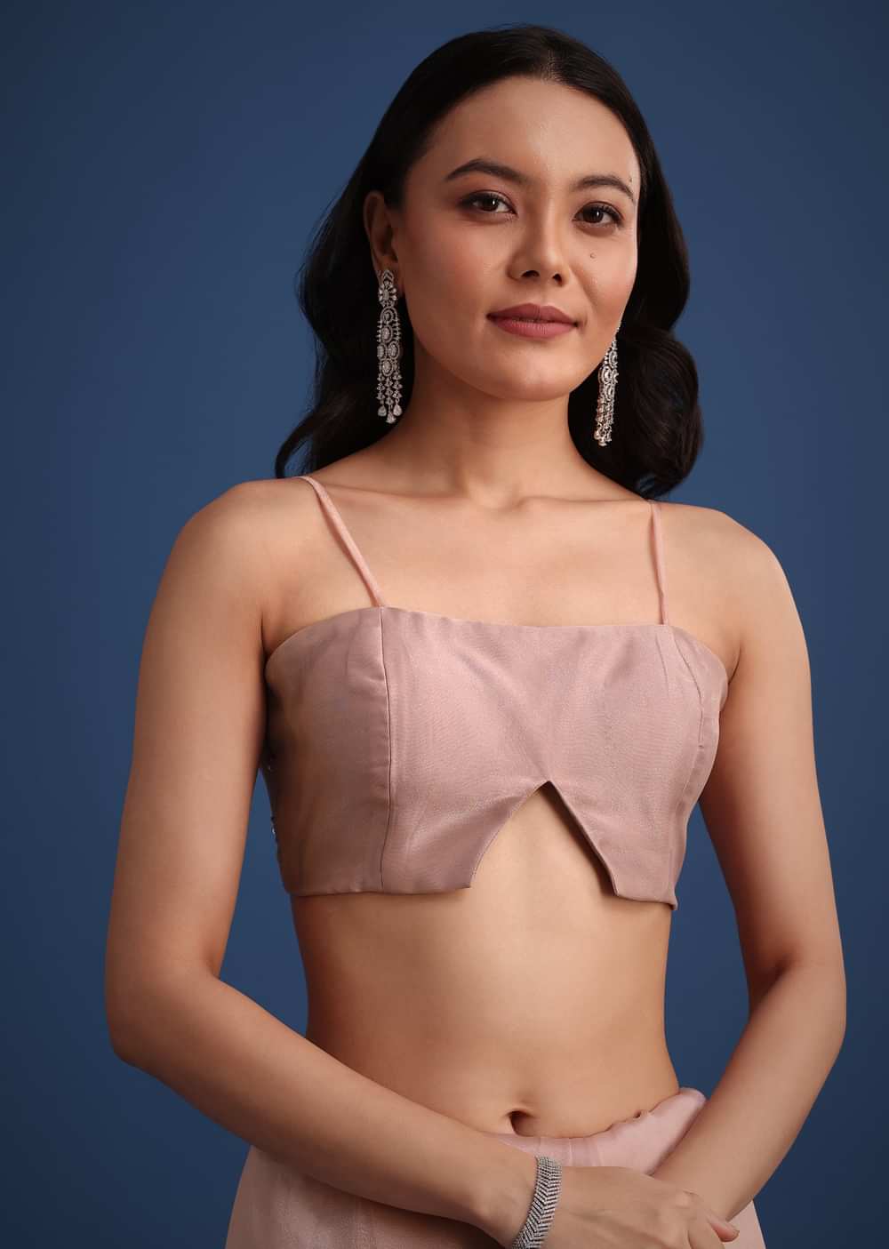 Pink Tissue Silk Cutdana Work Saree With Embellished Scallop Border