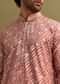 Pink Embroidered Lehariya Print Kurta Set