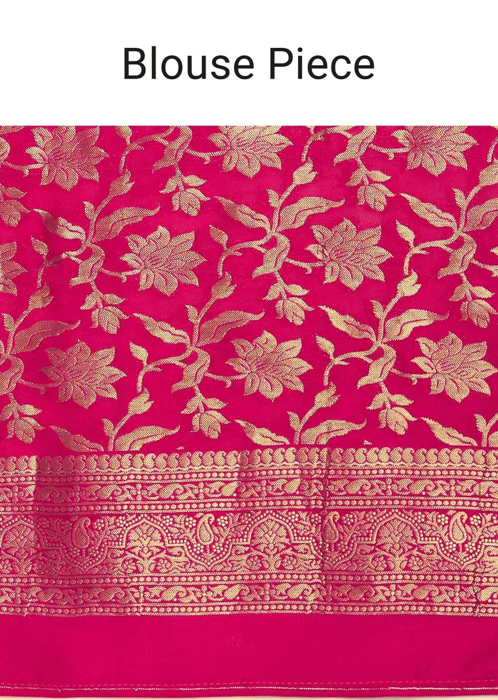 Rani Pink Tissue Silk Saree With Zari Border And Butti Work