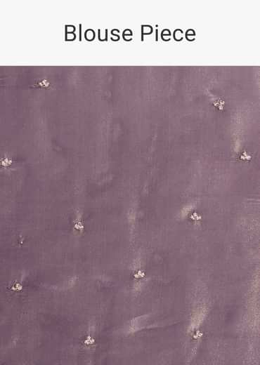 Regal Purple Saree With Mirror and Stone Scallop Border