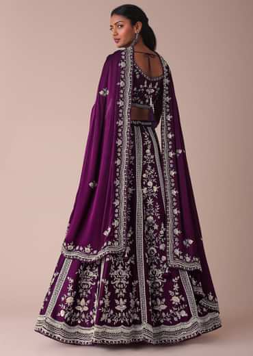 Mulberry Purple Lehenga With Handwork Embroidery
