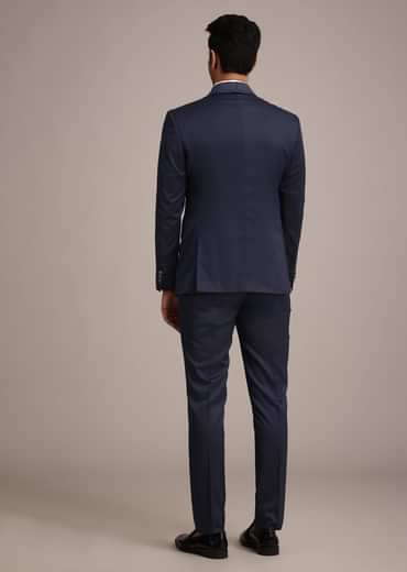 Tuxedo With Intricate Cut Work In Blue