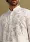 White Embroidered Mirror Work Kurta Set For Men