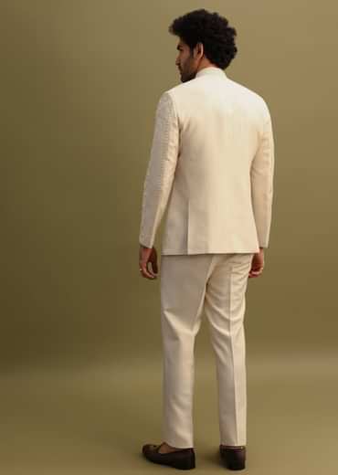 Ivory Thread Work Jodhpuri Suit For Men