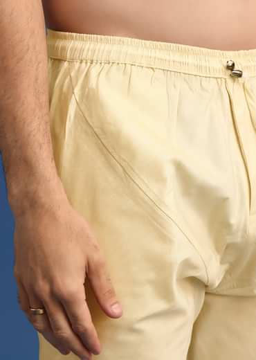 Brown Foil Print Kurta Set