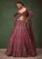 Magenta Embroidered Bridal Lehenga With Full Sleeves Blouse And Dupatta