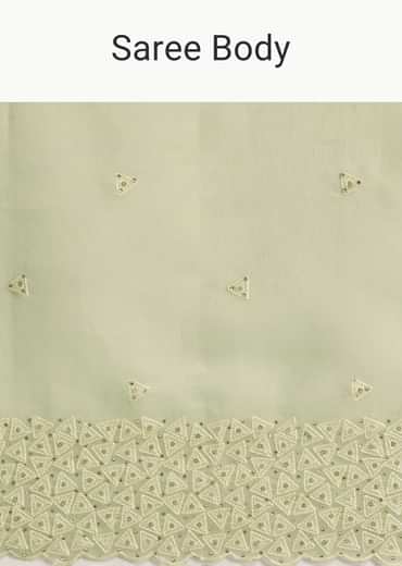 Mint Green Tissue Silk Sequins Saree With Scallop Border