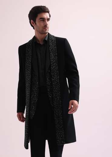 Aditya Roy Kapur In Our Black Double Layered Indo Western Jacket With Shirt And Pant