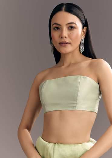 Apple Green Glass Tissue Saree With Cutdana Embroidery