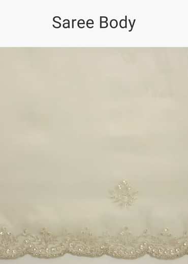 Apple Green Glass Tissue Saree With Cutdana Embroidery