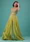 Citrus Green Flared Palazzo And A Crop Top Set, Crafted In Crepe With A Side Zip Closure