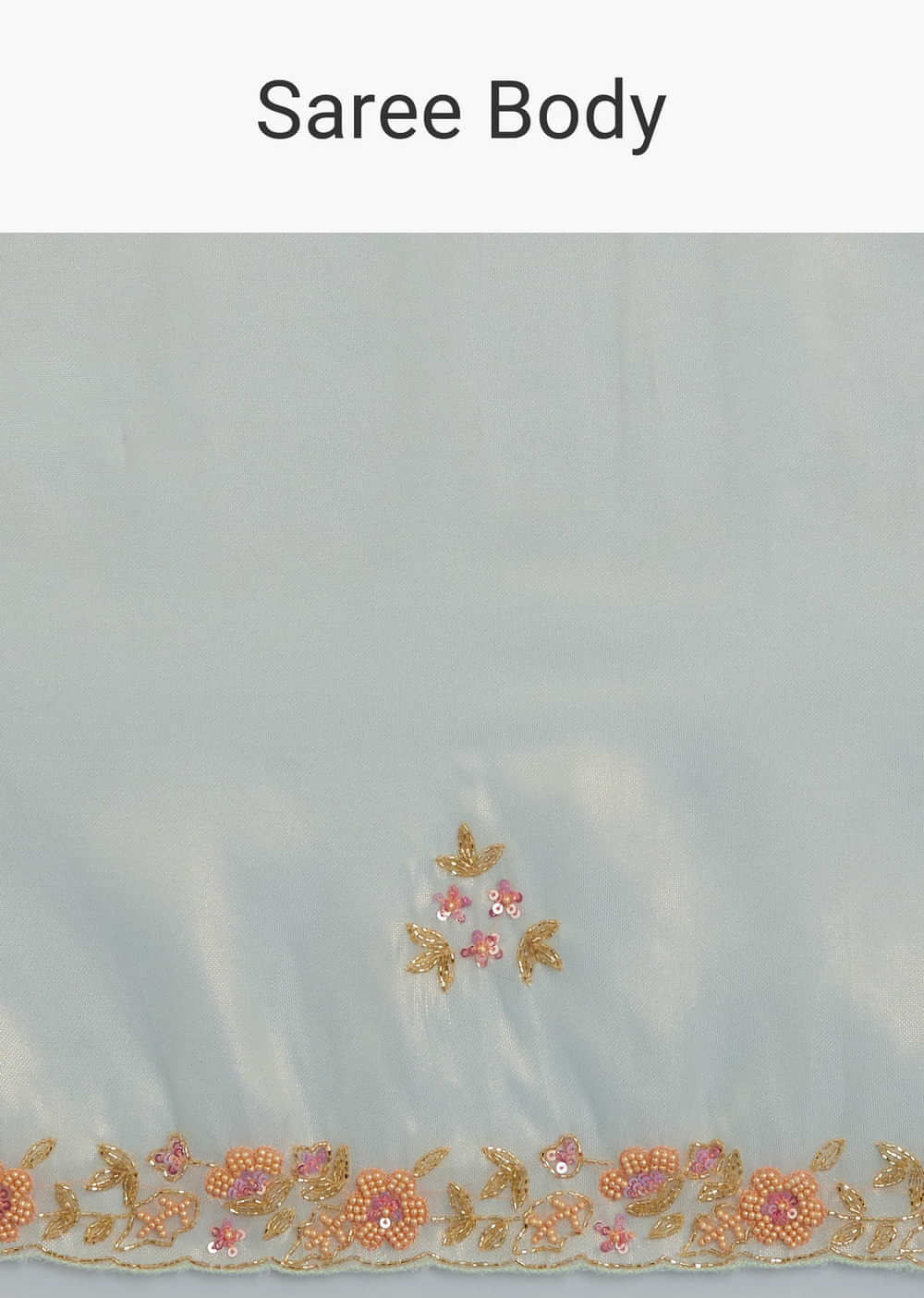 Aqua Blue Organza Tissue Saree With Multicolor Border