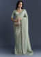 Aqua Blue Tissue Saree With Intricate Hand Embroidery