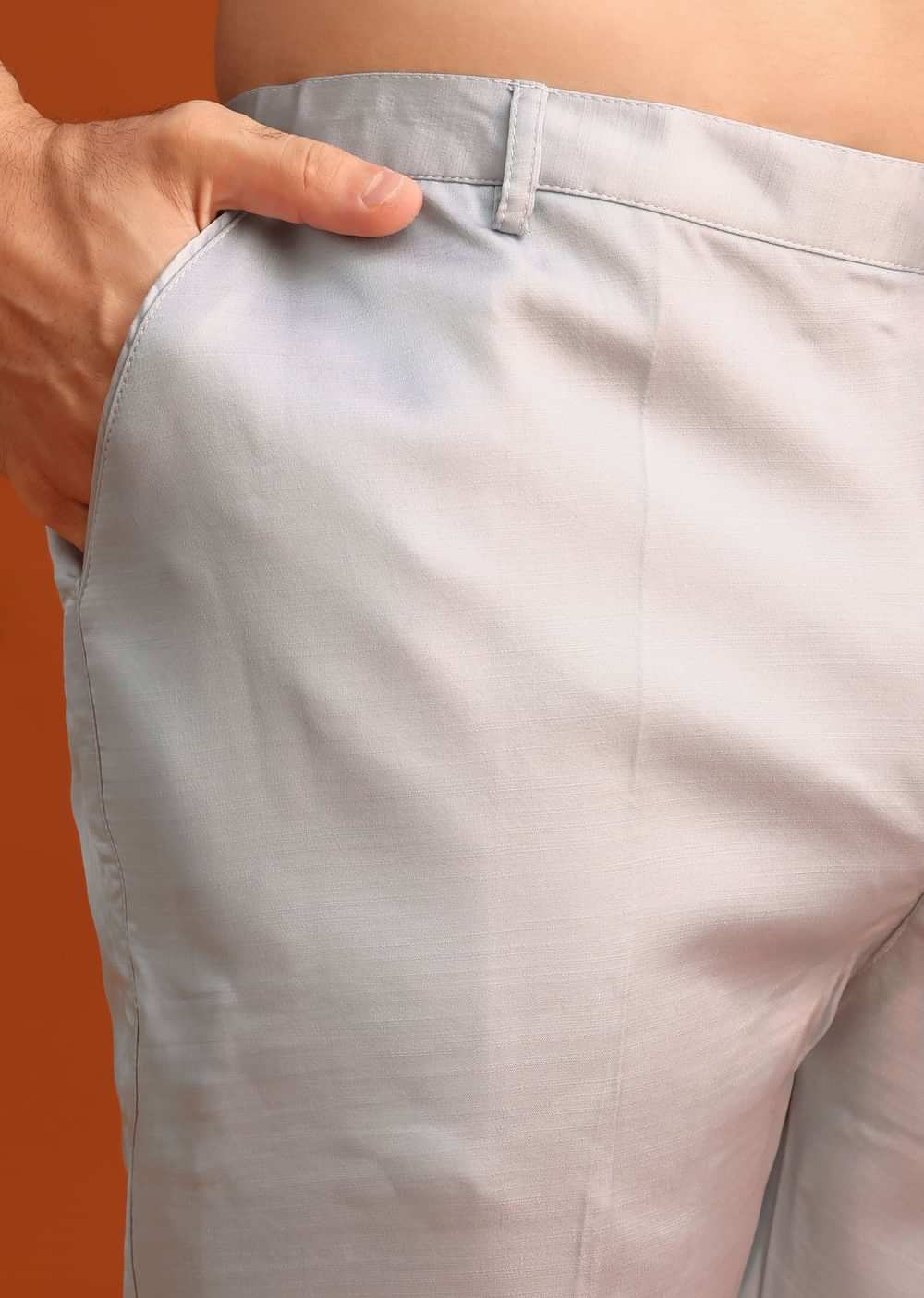 Aqua Blue Satin Silk Embroidered Sherwani Set