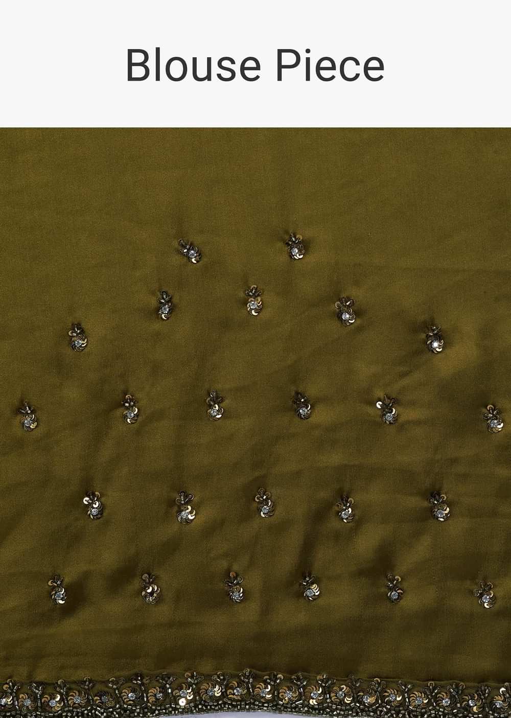 Capulet Olive Green Saree In Sequins With Embroidery