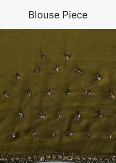 Capulet Olive Green Saree In Sequins With Embroidery