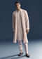 Baby Pink Kurta Set For Men With Mirror And Thread Work