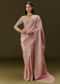 Baby Pink Tissue Saree With Velvet Embroidered Blouse