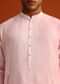 Baby Pink Hand Embroidered Kurta Set In Silk