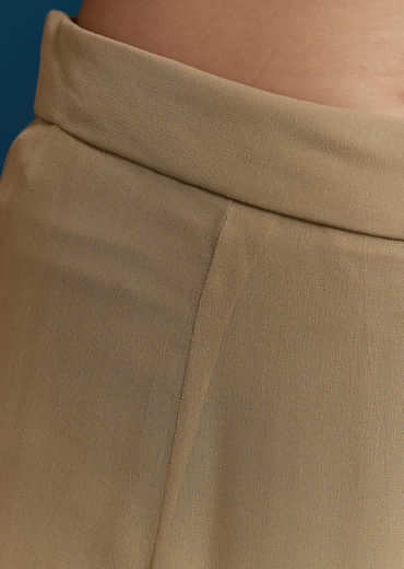 Beige Asymmetric Kurta Palazzo Set