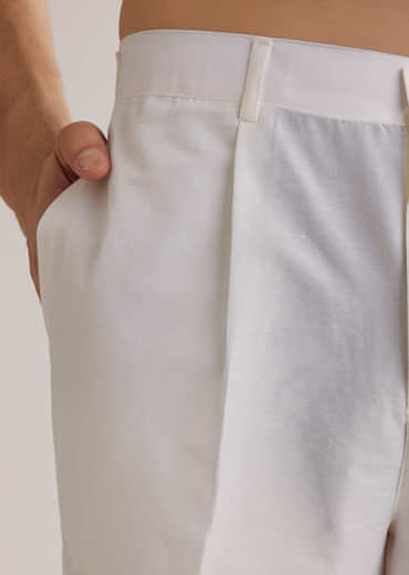 Beige Brocade Jacket Kurta Set