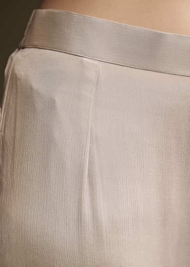 Beige Chinon Sharara Suit With Sequins And Moti Work