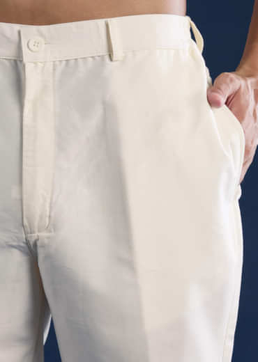 Beige Jacquard Mens Kurta Set