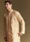 Beige Linen Kurta Set With Minimalist Detailing
