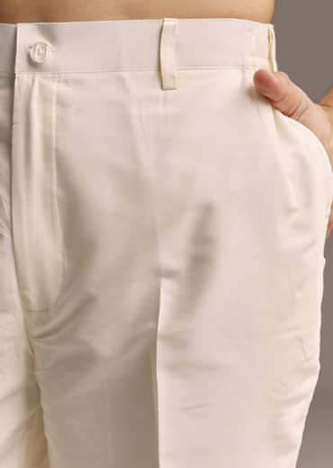 Beige Modal Printed Kurta Set For Men