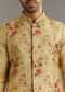 Beige Muslin Kurta Jacket Set With Stone Work