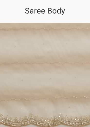 Beige Shaded Glass Tissue Saree With Stone Embellishment