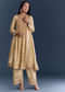 Beige Silk Anarkali Suit With Zari Embroidery