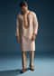 Beige Silk Kurta Set For Men With Resham Hand Embroidery