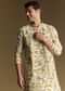Beige Silk Kurta Set With Foil Enhanced Floral Print