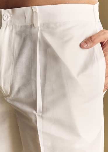 Beige Silk Kurta Set With Foil Enhanced Floral Print